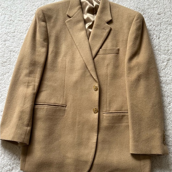 Ralph Lauren Men Blazer Jacket Beige %100 Camel Hair from Italy Size 46R